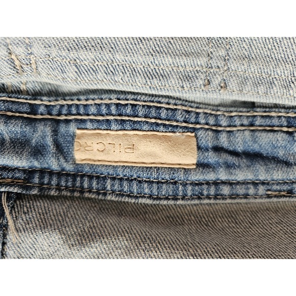 Anthropologie Pilcro Womens Blue Denim Overalls, Painter, Raw Hem, Boho, Sz. 29 - Picture 10 of 14